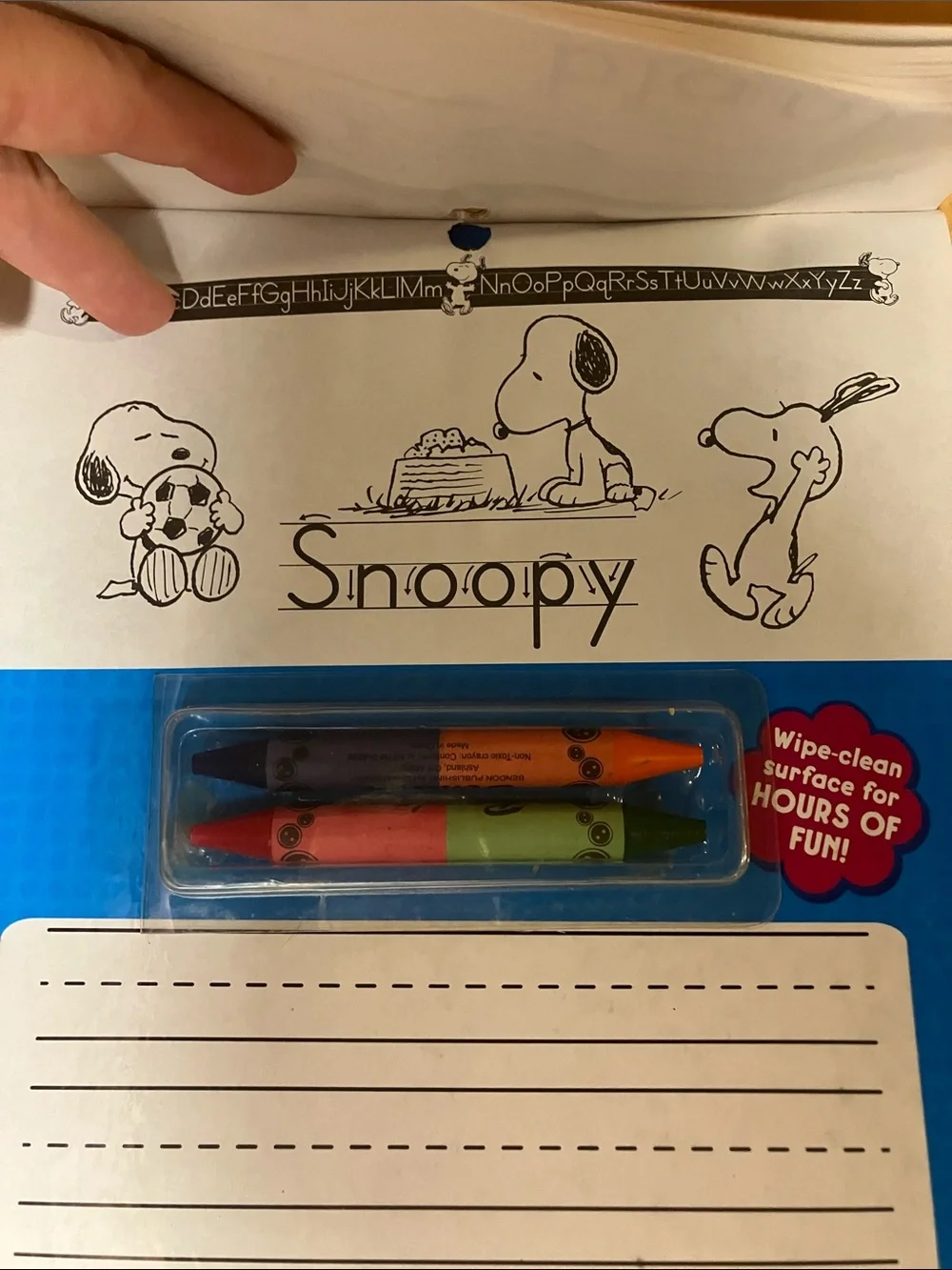 Peanuts Printing Practice Write-On Wipe-Off Activity Board - Red & Blue